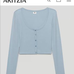 Sunday Besy Holly Longsleeve blue- ribbed cropped long sleeve